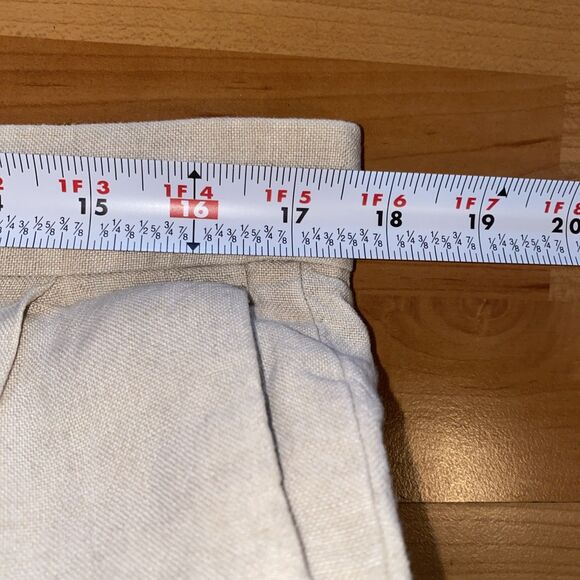 Banana Republic Smithfield Pants Mens 35x30 Beige Pleated Chino 100% Linen - Picture 7 of 10